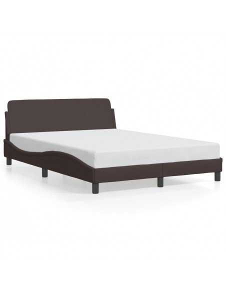 Giroletto con Testiera Marrone Scuro 120x200 cm in Tessuto