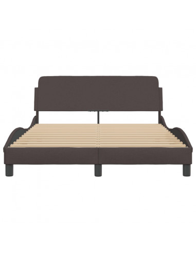 Giroletto con Testiera Marrone Scuro 120x200 cm in Tessuto