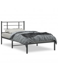 Giroletto con Testiera in Metallo Nero 107x203 cm 2