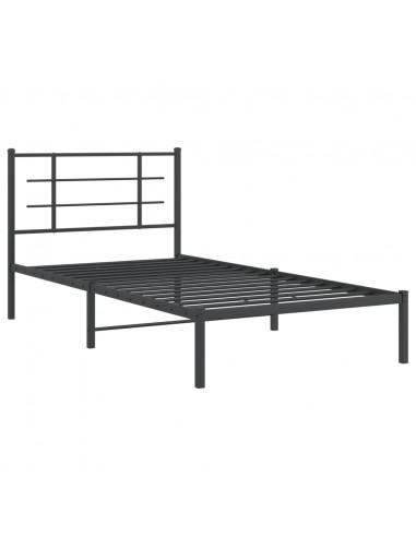 Giroletto con Testiera in Metallo Nero 107x203 cm