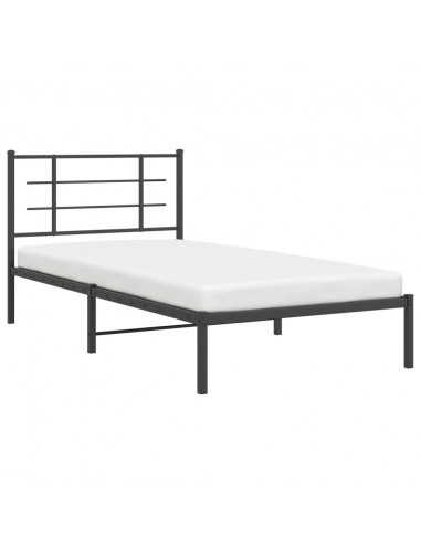 Giroletto con Testiera in Metallo Nero 107x203 cm