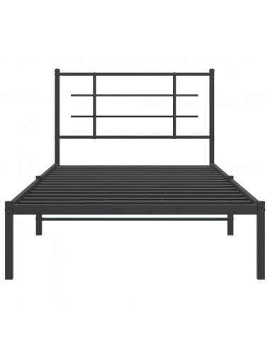 Giroletto con Testiera in Metallo Nero 107x203 cm