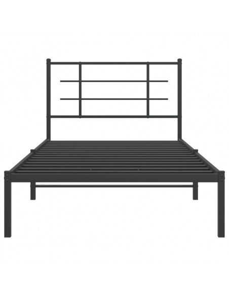 Giroletto con Testiera in Metallo Nero 107x203 cm