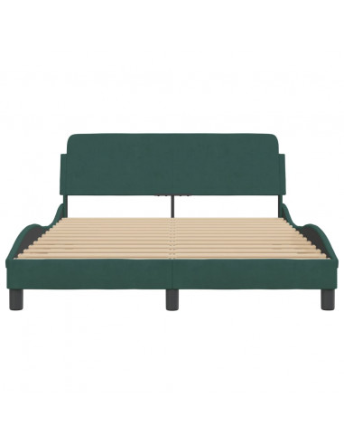 Giroletto con Testiera Verde Scuro 120x200 cm in Velluto