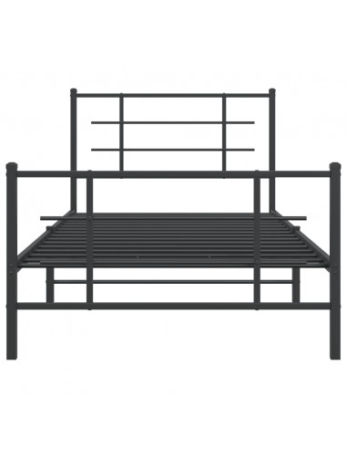 Giroletto con Testiera e Pediera Metallo Nero 107x203 cm