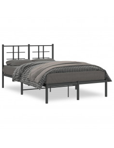 Giroletto con Testiera in Metallo Nero 120x190 cm 2