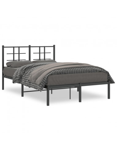 Giroletto con Testiera in Metallo Nero 120x190 cm