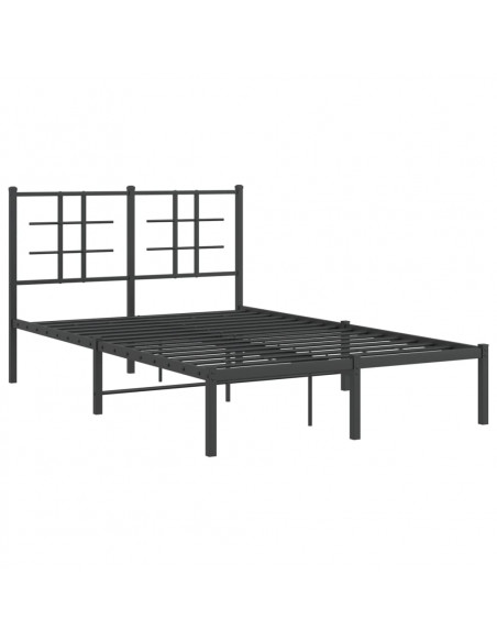 Giroletto con Testiera in Metallo Nero 120x190 cm