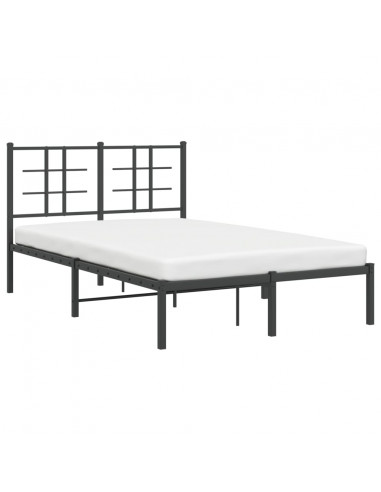 Giroletto con Testiera in Metallo Nero 120x190 cm