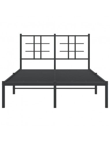 Giroletto con Testiera in Metallo Nero 120x190 cm