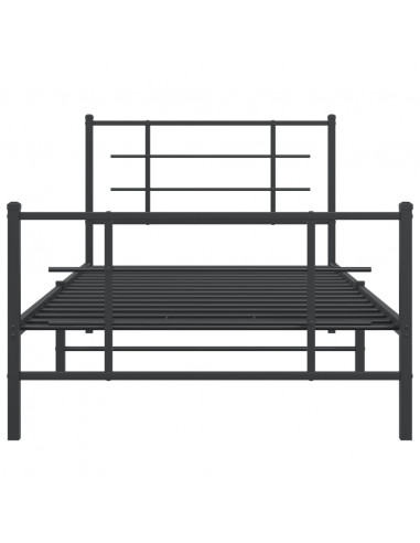 Giroletto con Testiera e Pediera Metallo Nero 100x190 cm