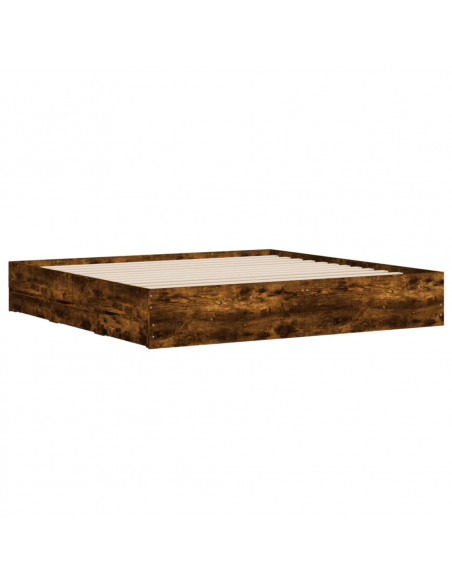 Giroletto con Cassetti Rovere Fumo 160x200 cm Legno Multistrato