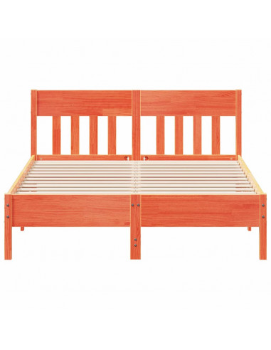 Giroletto con Testiera Marrone Cera 135x190 cm Massello Pino