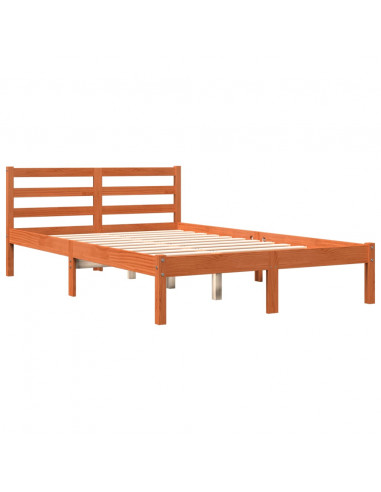 Letto senza Materasso Marrone Cera 120x200 cm in Legno di Pino