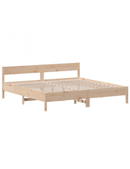 Giroletto con Testiera 200x200 cm in Legno Massello di Pino