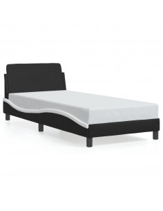 Giroletto con Testiera Nero e Bianco 90x200 cm in Similpelle 2