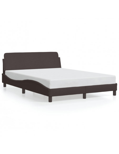 Giroletto con Testiera Marrone Scuro 140x190 cm in Tessuto