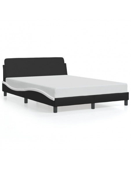 Giroletto con Testiera Nero e Bianco 120x200 cm in Similpelle