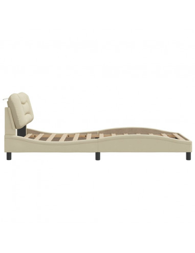 Giroletto con Luci LED Crema 100x200 cm in Tessuto