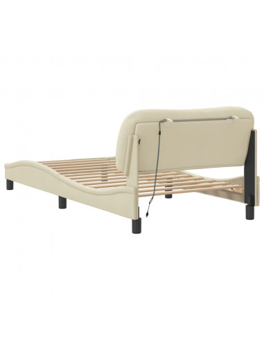 Giroletto con Luci LED Crema 100x200 cm in Tessuto