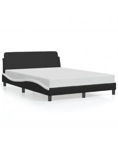 Giroletto con Testiera Nero e Bianco 140x190 cm in Similpelle 2