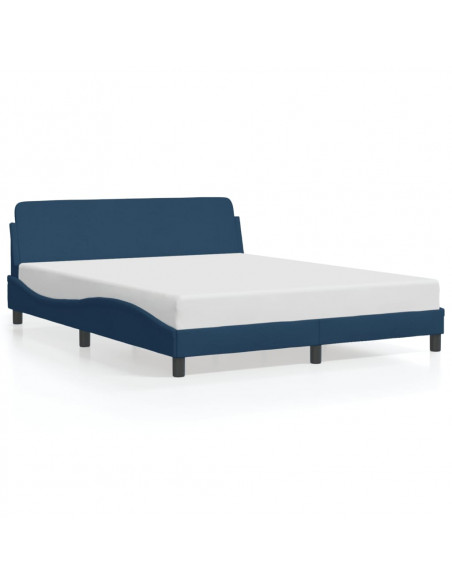 Giroletto con Testiera Blu 160x200 cm in Tessuto