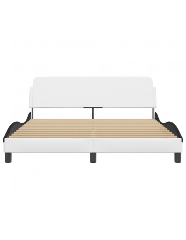 Giroletto con Testiera Nero e Bianco 160x200 cm in Similpelle