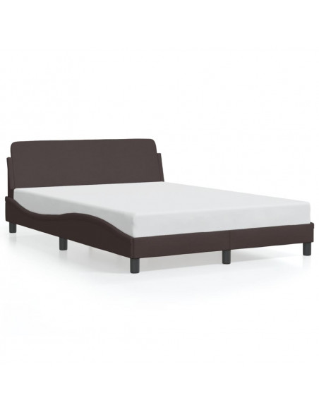 Giroletto con Testiera Marrone Scuro 140x200 cm in Tessuto