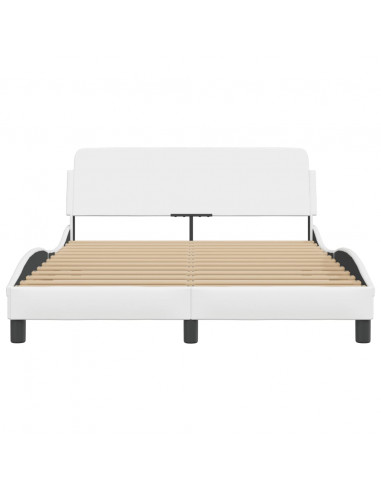 Giroletto con Testiera Bianco 120x200 cm in Similpelle