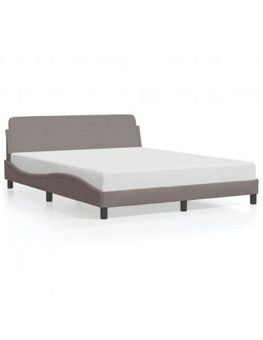 Giroletto con Testiera Grigio Tortora 160x200 cm in Tessuto