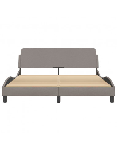 Giroletto con Testiera Grigio Tortora 160x200 cm in Tessuto