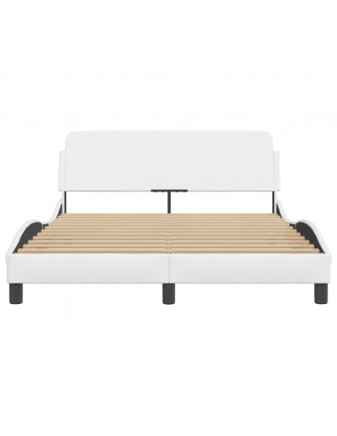 Giroletto con Testiera Bianco 140x200 cm in Similpelle