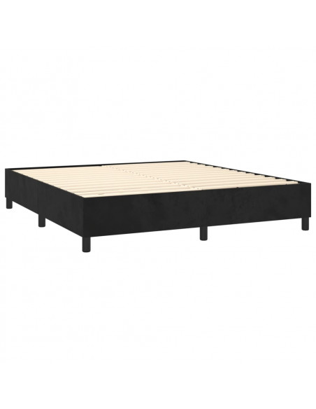 Giroletto a Molle con Materasso Nero 180x200 cm in Velluto