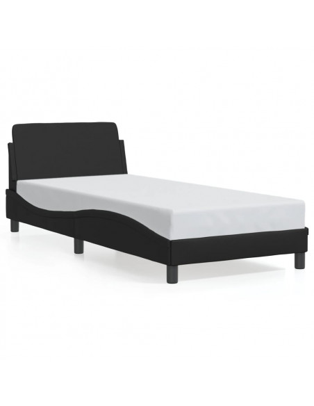 Giroletto con Testiera Nero 90x200 cm in Similpelle