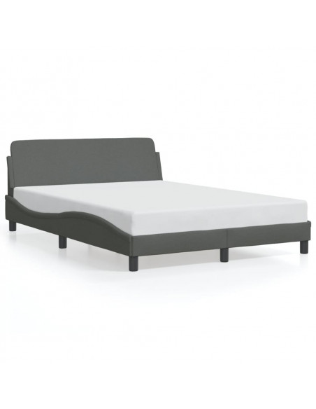 Giroletto con Testiera Grigio Scuro 140x190 cm in Tessuto