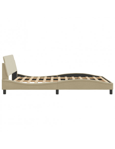 Giroletto con Testiera Crema 140x190 cm in Tessuto