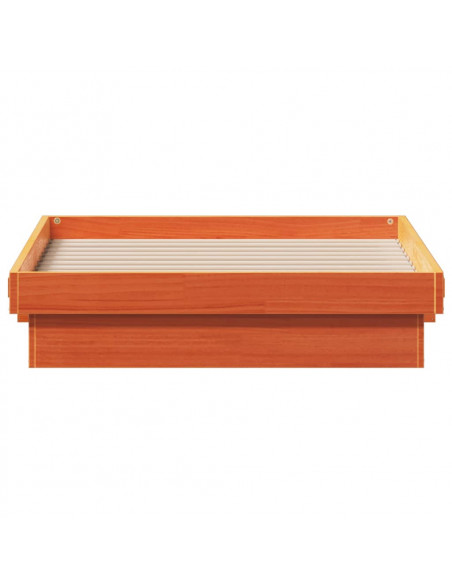 Giroletto LED Marrone Cera 90x190 cm in Legno Massello di Pino