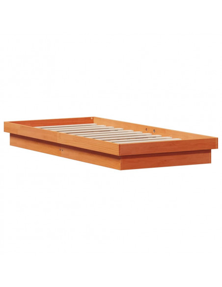 Giroletto LED Marrone Cera 90x190 cm in Legno Massello di Pino