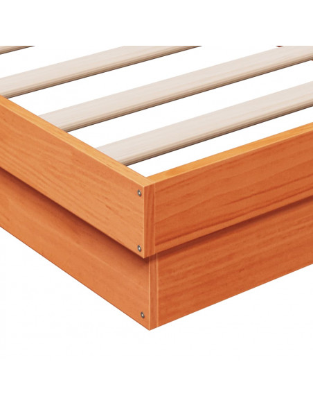 Giroletto LED Marrone Cera 135x190 cm in Legno Massello di Pino