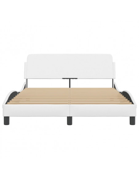 Giroletto con Testiera Bianco 140x190 cm in Similpelle