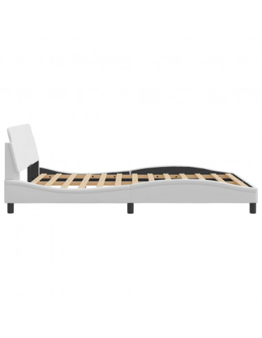 Giroletto con Testiera Bianco 140x190 cm in Similpelle