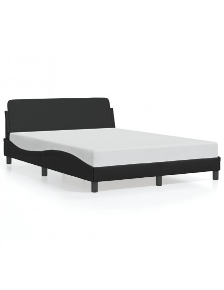 Giroletto con Testiera Nero 120x200 cm in Similpelle