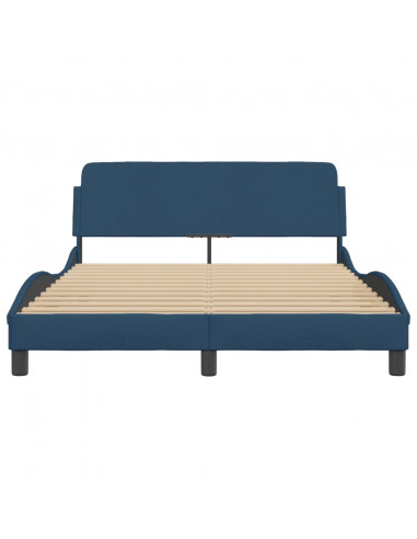 Giroletto con Testiera Blu 140x200 cm in Tessuto