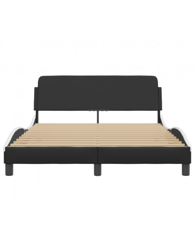 Giroletto con Testiera Nero e Bianco 140x200 cm in Similpelle