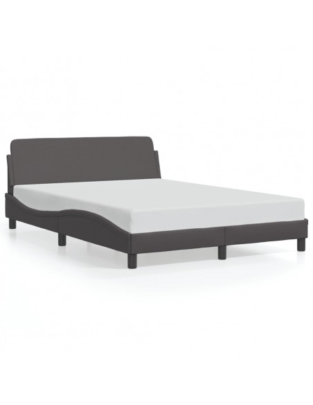 Giroletto con Testiera Grigio 140x200 cm in Similpelle