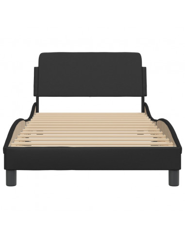 Giroletto con Testiera Nero 100x200 cm in Similpelle