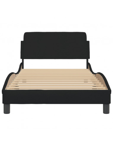 Giroletto con Testiera Nero 100x200 cm in Tessuto