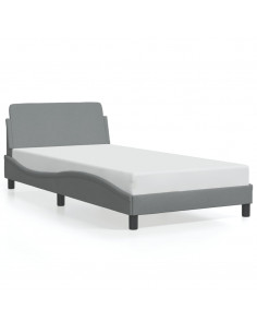 Giroletto con Testiera Grigio Chiaro 100x200 cm in Tessuto 2