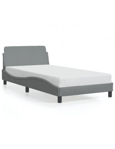 Giroletto con Testiera Grigio Chiaro 100x200 cm in Tessuto