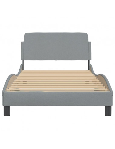 Giroletto con Testiera Grigio Chiaro 100x200 cm in Tessuto